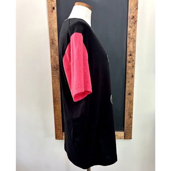 Disney Mickey Mouse Ringer Tee XL Black Red Classic Retro Kidcore Casual Fun - Picture 6 of 7